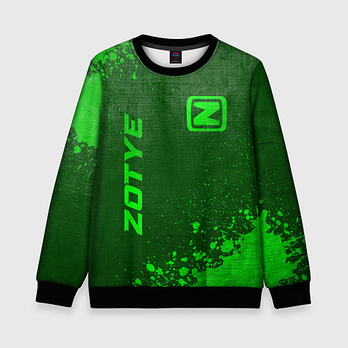 Детский свитшот Zotye - green gradient вертикально / 3D-Черный – фото 1