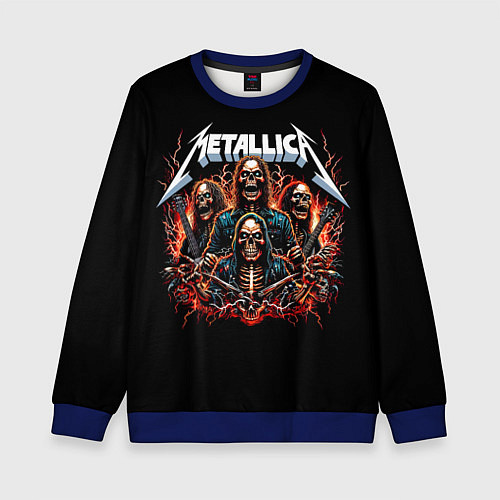 Детский свитшот Metallica forever - thrash metal / 3D-Синий – фото 1