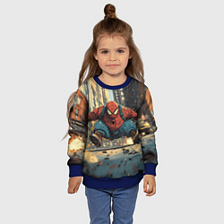 Свитшот детский Маленький толстый человек-паук, цвет: 3D-синий — фото 2
