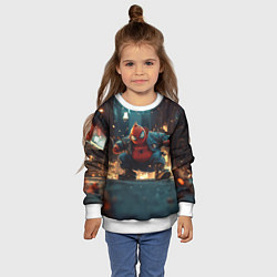 Свитшот детский Толстый человек-паук, цвет: 3D-белый — фото 2