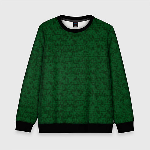 Детский свитшот Тёмно-зелёный текстурированный / 3D-Черный – фото 1