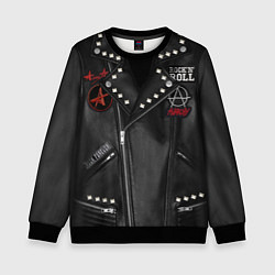 Детский свитшот Рокерская косуха с нашивками Алиса