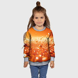 Свитшот детский Оранжевые блестящие частицы текстура, цвет: 3D-меланж — фото 2