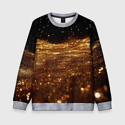 Свитшот детский Золотистые крупицы на черном, цвет: 3D-меланж