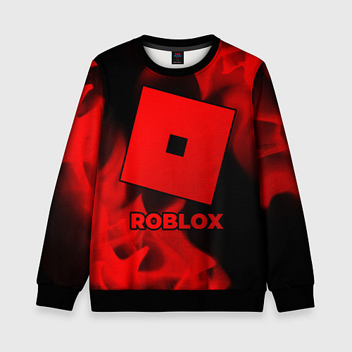 Детский свитшот Roblox - red gradient / 3D-Черный – фото 1