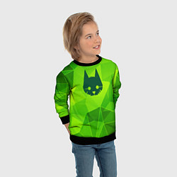 Свитшот детский Stray green poly, цвет: 3D-черный — фото 2