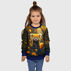 Свитшот детский Умилительная красная панда, цвет: 3D-синий — фото 2