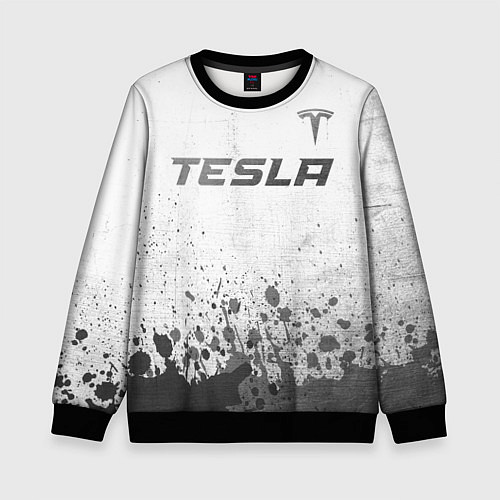 Детский свитшот Tesla - white gradient посередине / 3D-Черный – фото 1