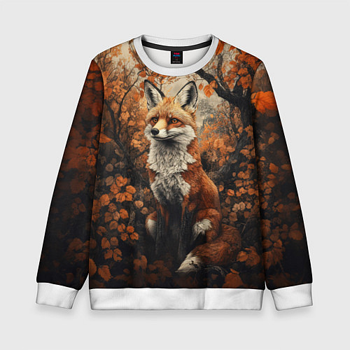 Детский свитшот Лис в лесной чаще / 3D-Белый – фото 1