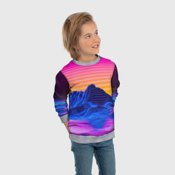 Свитшот детский Неоновый закат, цвет: 3D-меланж — фото 2