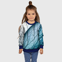 Свитшот детский Листья с прожилками, цвет: 3D-синий — фото 2