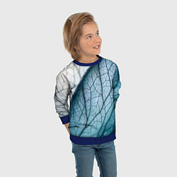Свитшот детский Листья с прожилками, цвет: 3D-синий — фото 2