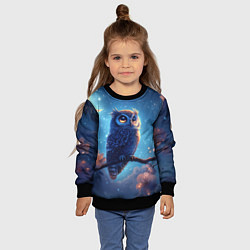 Свитшот детский Сова на фоне ночного неба, цвет: 3D-черный — фото 2