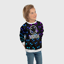 Свитшот детский Nirvana x marshmello neon, цвет: 3D-белый — фото 2