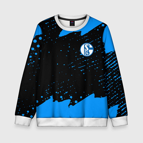 Детский свитшот Schalke 04 fc blue color / 3D-Белый – фото 1