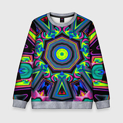 Свитшот детский Оптический узор неоновые краски, цвет: 3D-меланж