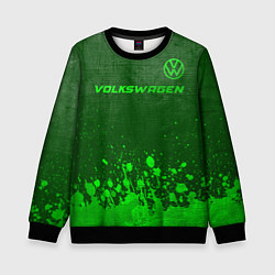 Свитшот детский Volkswagen - green gradient посередине, цвет: 3D-черный