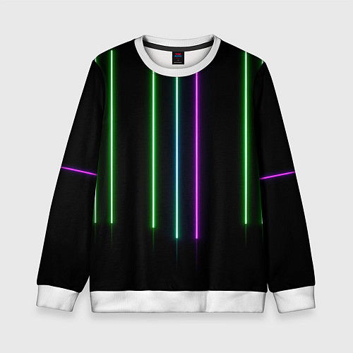 Детский свитшот Neon stripes / 3D-Белый – фото 1