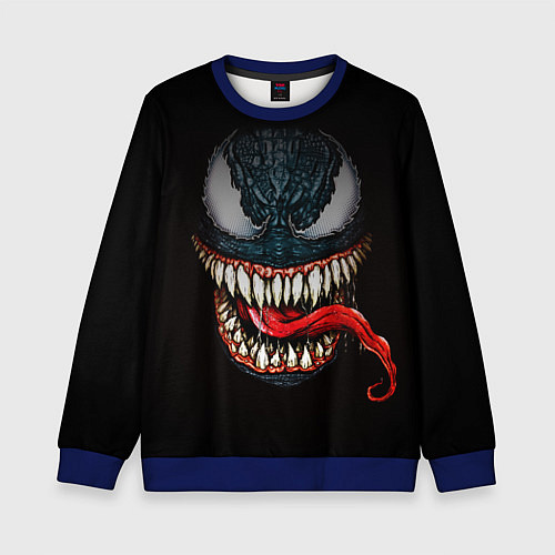 Детский свитшот Веном зубастый / 3D-Синий – фото 1