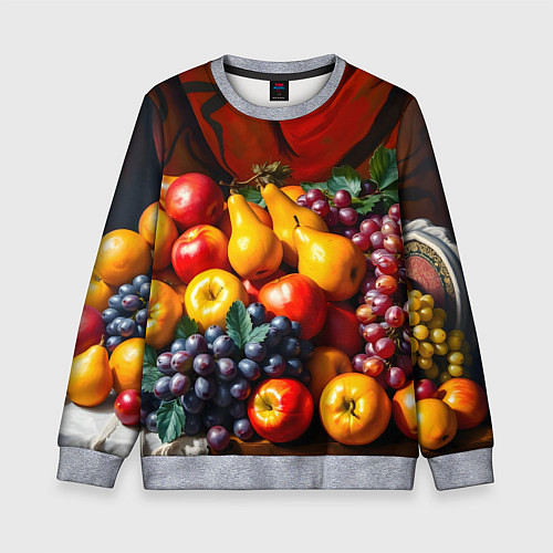 Детский свитшот Фруктовый натюрморт / 3D-Меланж – фото 1