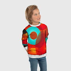 Свитшот детский Оптическая абстракция с кругами, цвет: 3D-белый — фото 2