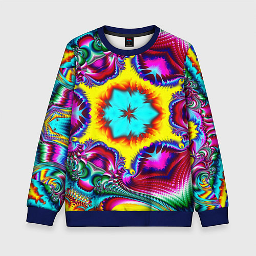 Детский свитшот Абстракция узор фракталы / 3D-Синий – фото 1