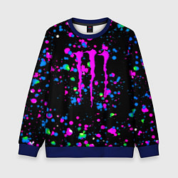 Свитшот детский Monster energy неоновые краски, цвет: 3D-синий