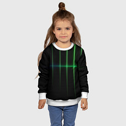 Свитшот детский The line is green black, цвет: 3D-белый — фото 2