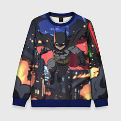 Свитшот детский Злой Бэтмен в полете, цвет: 3D-синий