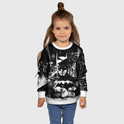 Свитшот детский Бэтмен черно-белый стиль, цвет: 3D-белый — фото 2