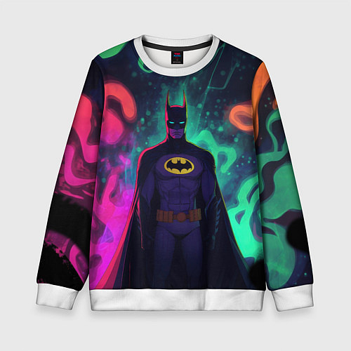 Детский свитшот Бэтмен красочное небо / 3D-Белый – фото 1