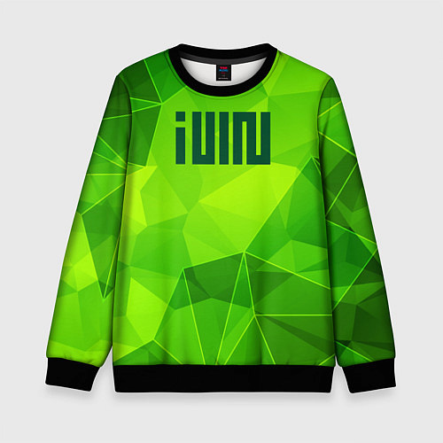 Детский свитшот Gidle green poly / 3D-Черный – фото 1