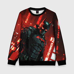 Свитшот детский Черный Бэтмен на фоне красного города, цвет: 3D-черный