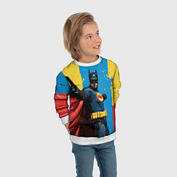 Свитшот детский Бэтмен предупреждает, цвет: 3D-белый — фото 2