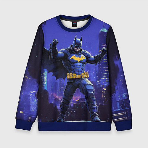 Детский свитшот Бэтмен в стойке победителя / 3D-Синий – фото 1