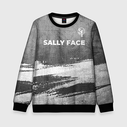 Детский свитшот Sally Face - grey gradient посередине / 3D-Черный – фото 1
