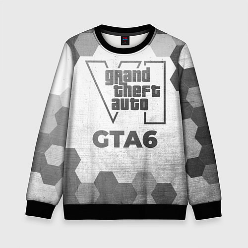 Детский свитшот GTA6 - white gradient / 3D-Черный – фото 1