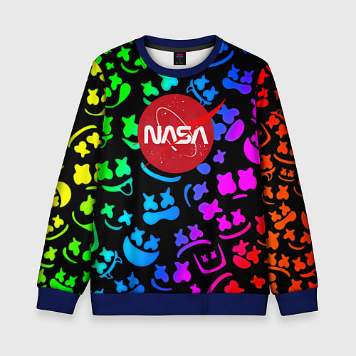 Детский свитшот Marshmello x NASA gradient / 3D-Синий – фото 1
