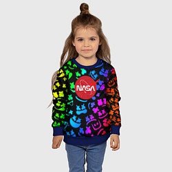 Свитшот детский Marshmello x NASA gradient, цвет: 3D-синий — фото 2