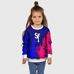 Свитшот детский Sally face neon flame, цвет: 3D-белый — фото 2