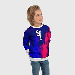 Свитшот детский Sally face neon flame, цвет: 3D-белый — фото 2