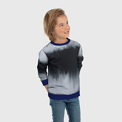 Свитшот детский Разводы черной краски, цвет: 3D-синий — фото 2
