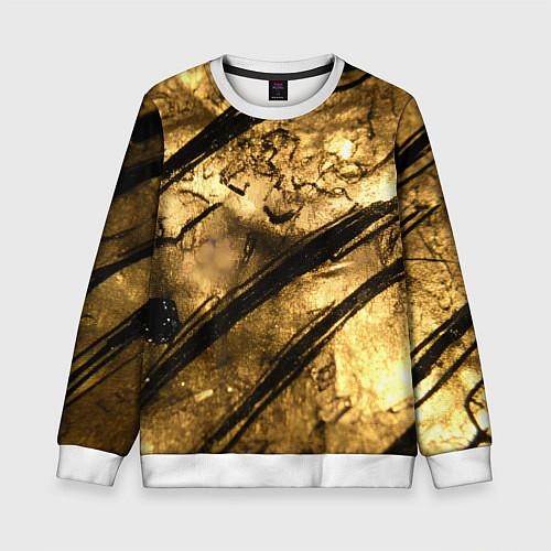 Детский свитшот Золото с черной текстурой / 3D-Белый – фото 1