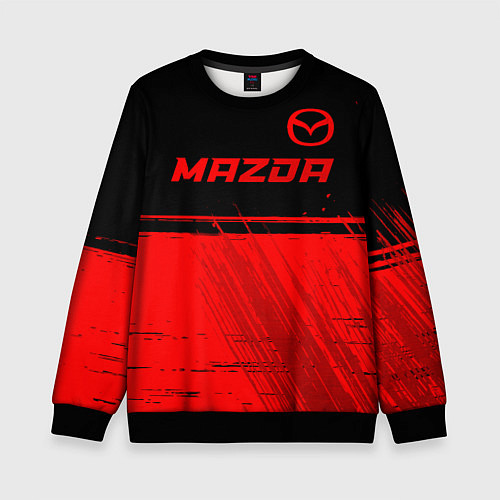 Детский свитшот Mazda - red gradient посередине / 3D-Черный – фото 1