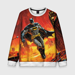 Свитшот детский Бэтмен застыл в воздухе, цвет: 3D-белый
