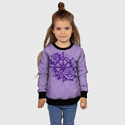 Свитшот детский Штурвал в розах, цвет: 3D-черный — фото 2