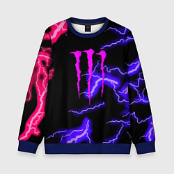 Свитшот детский Monster energy неоновый шторм, цвет: 3D-синий