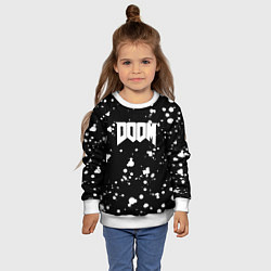Свитшот детский Doom белые краски всплеск, цвет: 3D-белый — фото 2
