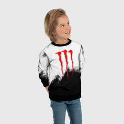 Свитшот детский Monster energy чёрно белые краски, цвет: 3D-черный — фото 2