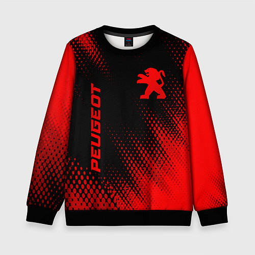 Детский свитшот Peugeot - red gradient вертикально / 3D-Черный – фото 1
